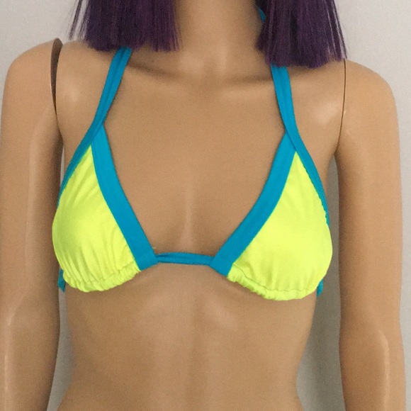 Neon blue and yellow exotic dance set - Picture 2 of 5